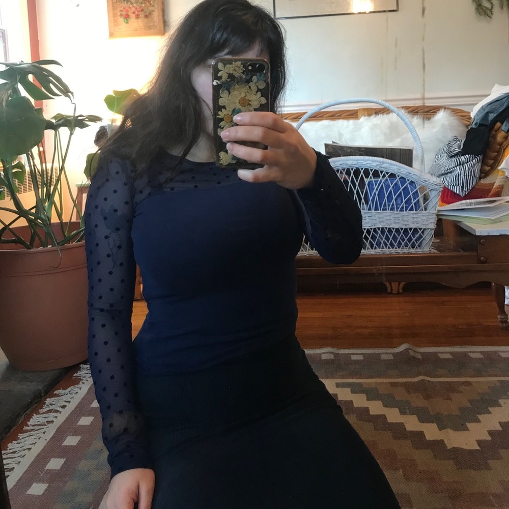 Beautiful polka dot long sleeve top